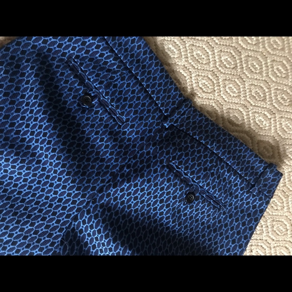 Blue patterned ankle pants size 6